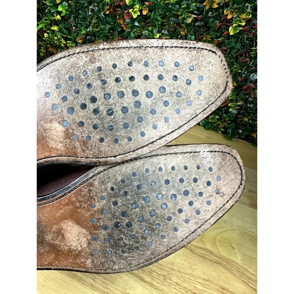 Allen Edmonds Jackson Derby Dress Shoes Brown Leather‎ Mens 11 Made In USA